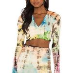 Cotton Citizen  X Revolve Ibiza Cropped Polo Shirt Kaleidoscope Sky Photo 0