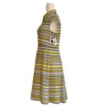 Nine West Dress Yellow Black White Striped Cap Sleeve Summer Dress Size 4 NEW Photo 3
