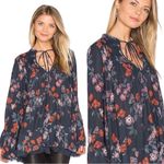 Free People So Fine Printed Smocked Top in Midnight Combo XS Floral Tunic Dress Photo 2