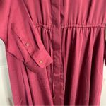 Ralph Lauren  Asymmetrical Maroon Long Sleeve Buttoned Dress Size 6 romantic Photo 3