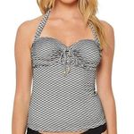 Jessica Simpson NWT  Twiggy Striped Underwire Halter Tankini Top Size Medium Photo 0