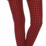 Old Navy  EUC Red and Black Herringbone Pull-On Leggings Photo 0