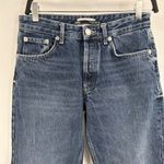 ZARA +Denim Women’s Jeans Size 28 USA 4 Raw Hem Cropped Wide Leg Blue size 28 Photo 2