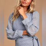 LULU’S Much Love Light Blue Swiss Dott Long Sleeve Tie Photo 4