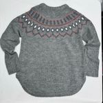 Cotton Country Sweater Gray & Rose Fair Isle Apres Crewneck Cabincore Cozy Comfy Photo 9