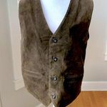 Vintage Wilson’s Leather Brown Genuine Leather Vest Satin Back with Buckle Sz XL Photo 0