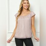 Dress Barn - Purple Cap Sleeve Scoop Neck Blouse Size S Photo 3