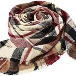 Women's Fall Winter Scarf Classic Tassel Plaid Scarf Warm Soft Chunky Large Blanket Wrap Shawl Scarves Photo 2