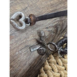 Brighton Vintage  Woven Leather Crossbody Handbag Purse With Heart Charms Photo 2