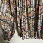 Casting France off the shoulder long sleeve snake print shimmer sheer blouse M Pink Size M Photo 5