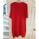 Misook NWT Exclusively Orange Red Zip Front Short Sleeve Preppy Shift Dress Photo 1