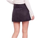 Free People  Black Haven Zip Front Denim Jean Mini Skirt size 25 Photo 3