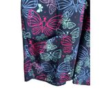 Shana Women Scrub Top L Navy Butterfly‎ Medical Uniform Nurse Workwear Dental Blue Size L Photo 5