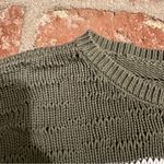 CAbi Scout Pullover Med Green Striped Open Knit Long Sleeve Oversized sweater Photo 11