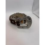 Vintage Nocona Western Leopard Haircalf Rhinestone Concho Belt Brown Silver Size XL Photo 1