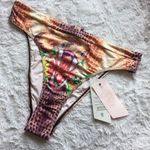 Hot As Hell Orange Tan Snake Floral High Rise Bikini Bottoms NEW Photo 0
