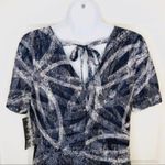 Nina Leonard Lace Tie Back Dress Black Navy M Photo 4