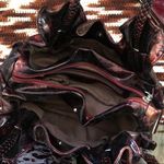 Vampy Whimsygoth Cyber Punk It Girl Baddie Burgundy Red Black Vintage Y2K Leather Shoulder Hand Bag Purse Braided Strap Comes with wallet Great condition Measurement in pics Photo 2