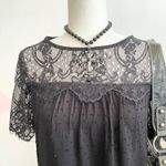 Black Lace Trim Top, Goth Whimsigoth Indie Sleaze Victorian Medium‎ Photo 1