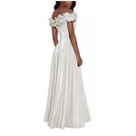 XScape Women's Off the Shoulder Ruffle Metallic Glitter Gown has Pockets size 14 Photo 1