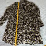 Alice + Olivia  Rei Silk Blend Shirt Mini Dress Womens Medium Black Yellow Gray Photo 6