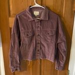 American Eagle  Size Small Women's Teen Girl Purple Mauve Corduroy Cropped Jacket Photo 5