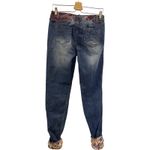 Desigual  Jeans Women's Puffy Cuff Hem Dark Wash Floral Size 30‎ Photo 4