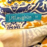 J. McLaughlin  Monroe Catalina Cloth Tab Sleeve‎ Shirt Women's Medium Gold Blue Photo 5