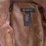 INC International Concepts Faux Suede Brown Ruffle Zip Up Jacket Petite PET XS/S Size undefined Photo 5