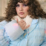 Selkie The Slopes Hooded Puffer Jacket Retro Plaid Blue 5X NWT Photo 1