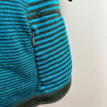 Title Nine Sweater Dress Small Teal Synergy Striped Mockneck Long Sleeve Stretch Photo 3