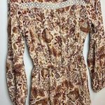 Olivaceous  Fall colors Size Small Romper Brown Cream Boho Photo 4