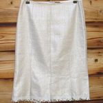 Lela Rose Metallic Pleated Pencil Skirt Gold Size 8 Photo 0