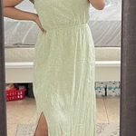 ZARA Light Green Floral Print Maxi Dress Photo 0