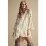 Free People Layered In Lace Swing Dress Tunic Ivory White Small Photo 1