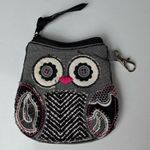 Thirty One Gifts gray, black, white and pink patchwork owl coin purse Gray Photo 0