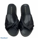 BCBGeneration  Size 6 Sandals Slides Essina Knotted Black Round Toe Flat Women’s Photo 1