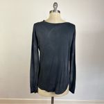 LNA  Acid Wash Asymmetrical Cut Out Long Sleeve Top Photo 5