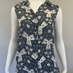 ALC Frank A.L.C. Patterned Button Down Silk Sleeveless Blouse Photo 0