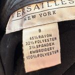 Versailles New York Black Embroidered Floral Dress‎ Pants Size 8 Photo 5