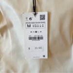 ZARA  ECRU Beige FAUX LEATHER CROP TOP Spaghetti Straps Size Medium NEW Photo 2