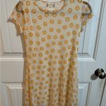 Altar'd State White and Orange Sunflower Dress w/ Short Sleeves and Crew Neck Photo 1