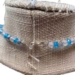Beaded Necklace with Blue and Clear Satin Glass Beads Photo 2