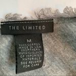 The Limited  100% Cotton gray sleeveless V neck tank top with fringe trim Photo 8