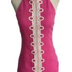 Lilly Pulitzer  Women Size 0 Pink Barbie Top Shirt Halter Embroidered (8-24P) Photo 0