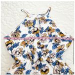 J for Justify ‎ Floral Romper Halter Keyhole Sleeveless White Blue Yellow L NWOT Photo 6