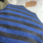 Good American  100% Linen Stripe Long Sleeve Top Blue Black size 2XL 5 Photo 9