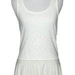 Free People  Rally Tank Top Ivory Peplum Perforated Racerback Tennis Size Small Photo 0