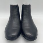 Johnston & Murphy  Womens 8 Booties Black Leather Flat Sole Slip On Soft Chelsea Photo 2