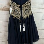 City Studio Special Occasion Strapless Dress Juniors Navy & Gold 5 NWT Size undefined Photo 2